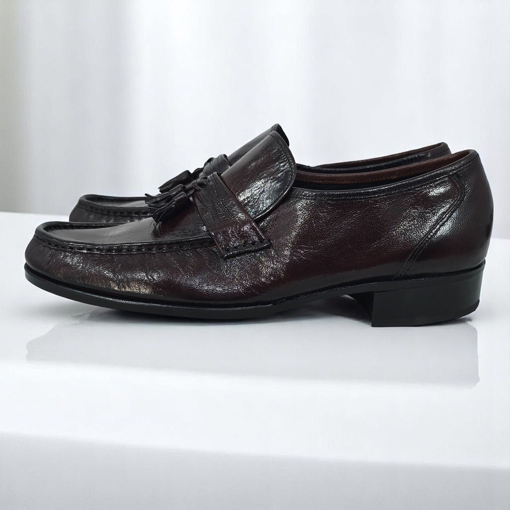 Florsheim Loafers Tassel Dress Shoes Leather Slip On Burgundy Men 9 D Formal New